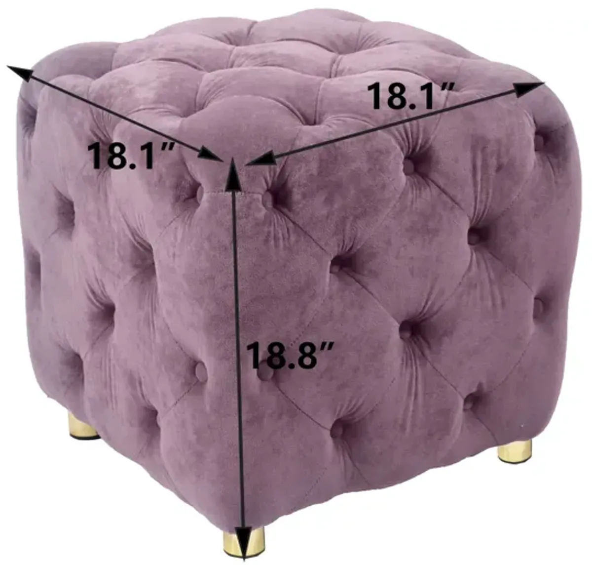 Modern Velvet Upholstered Ottoman, Exquisite Small End Table, Soft Foot Stool, Dressing Makeup Chair, Comfortable Seat For Living Room, Bedroom, Entrance