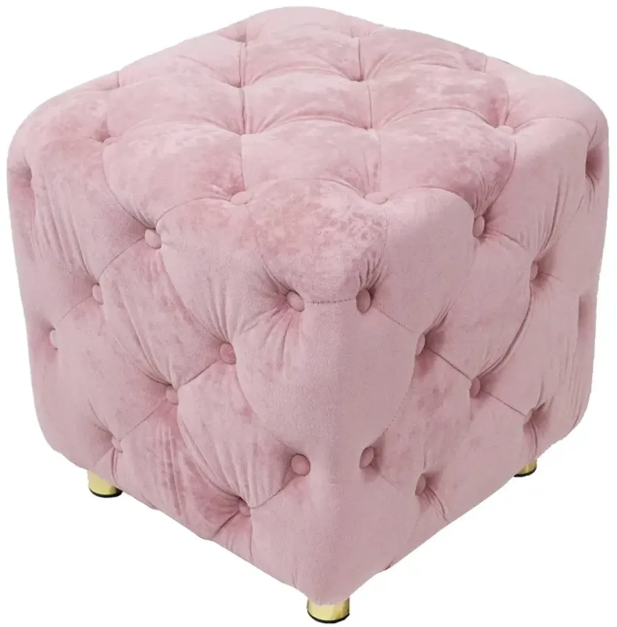 Modern Velvet Upholstered Ottoman, Exquisite Small End Table, Soft Foot Stool, Dressing Makeup Chair, Comfortable Seat For Living Room, Bedroom, Entrance