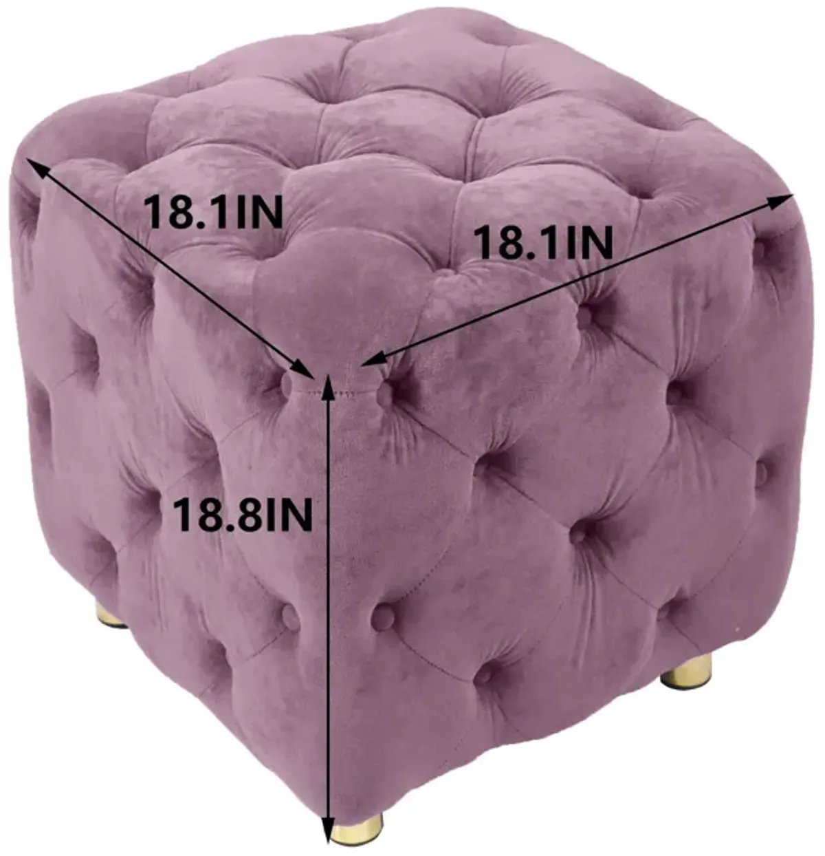 Modern Velvet Upholstered Ottoman, Exquisite Small End Table, Soft Foot Stool, Dressing Makeup Chair, Comfortable Seat For Living Room, Bedroom, Entrance