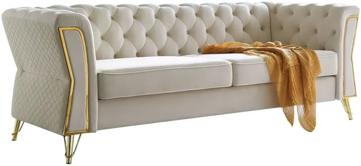 Modern Tufted Velvet Sofa For Living Room