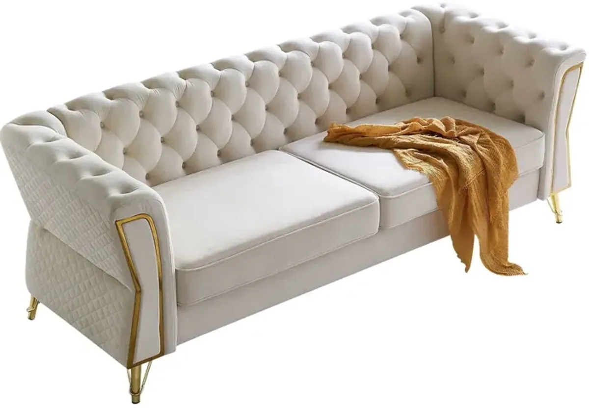 Modern Tufted Velvet Sofa For Living Room