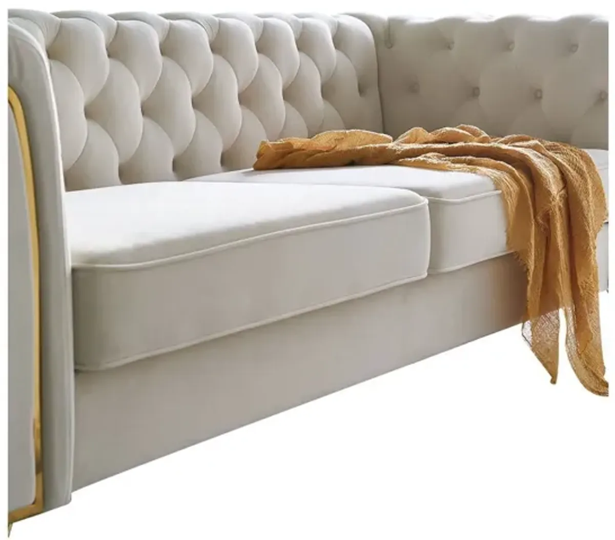 Modern Tufted Velvet Sofa For Living Room