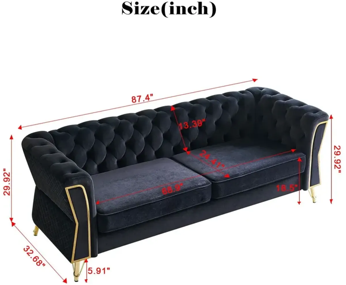 Modern Tufted Velvet Sofa For Living Room