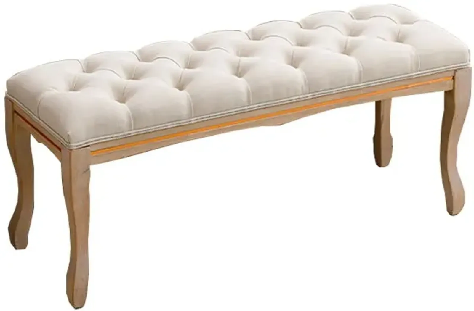 Upholstered Tufted Bench Ottoman, Dining Bench Bedroom Bench Footrest Stool Accent Bench For Entryway Dining Room Living Room