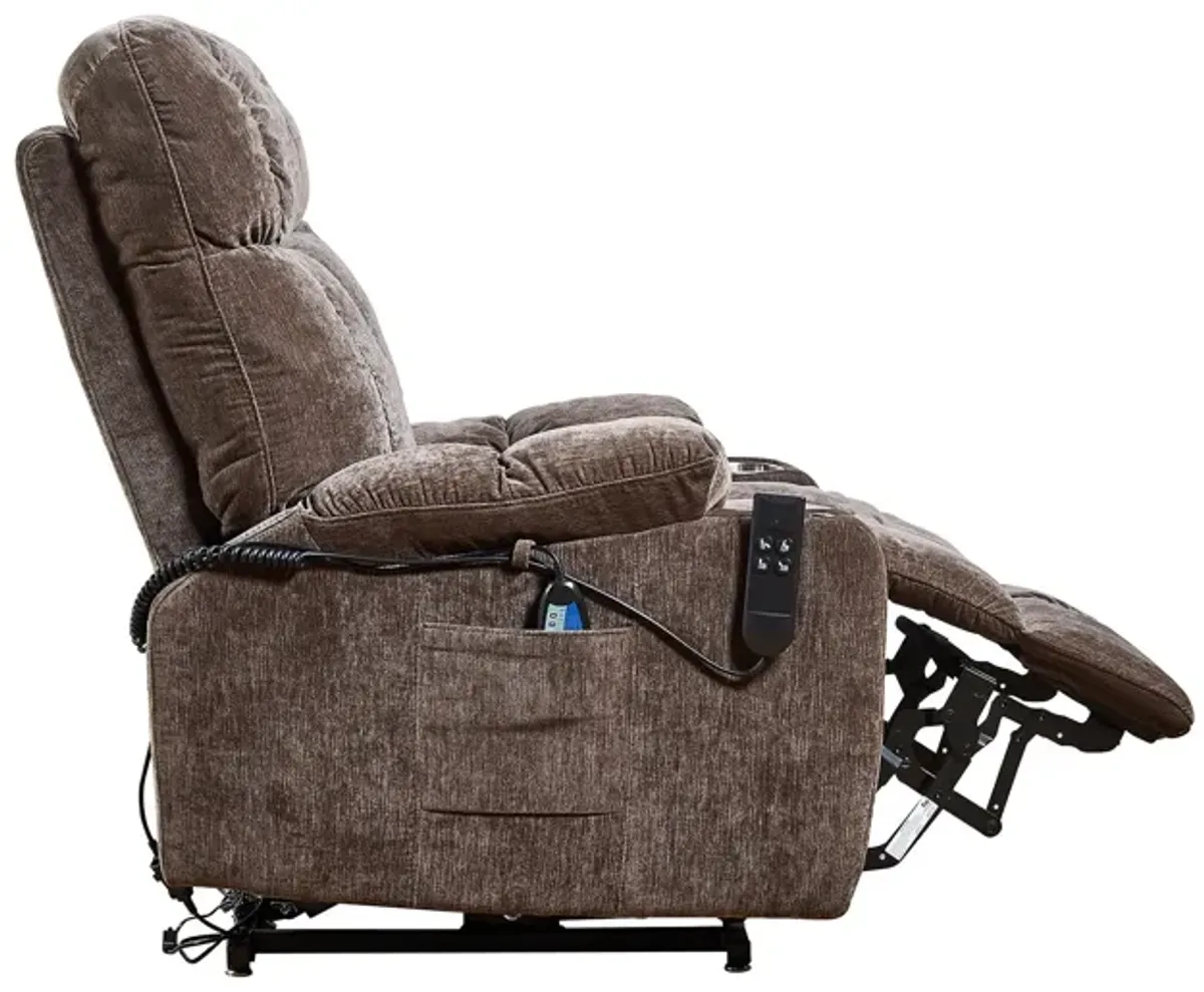 Dual Okin Motor Power Lift Recliner Chair For Elderly Infinite Position Lay Flat 180E Recliner With Heat Massage