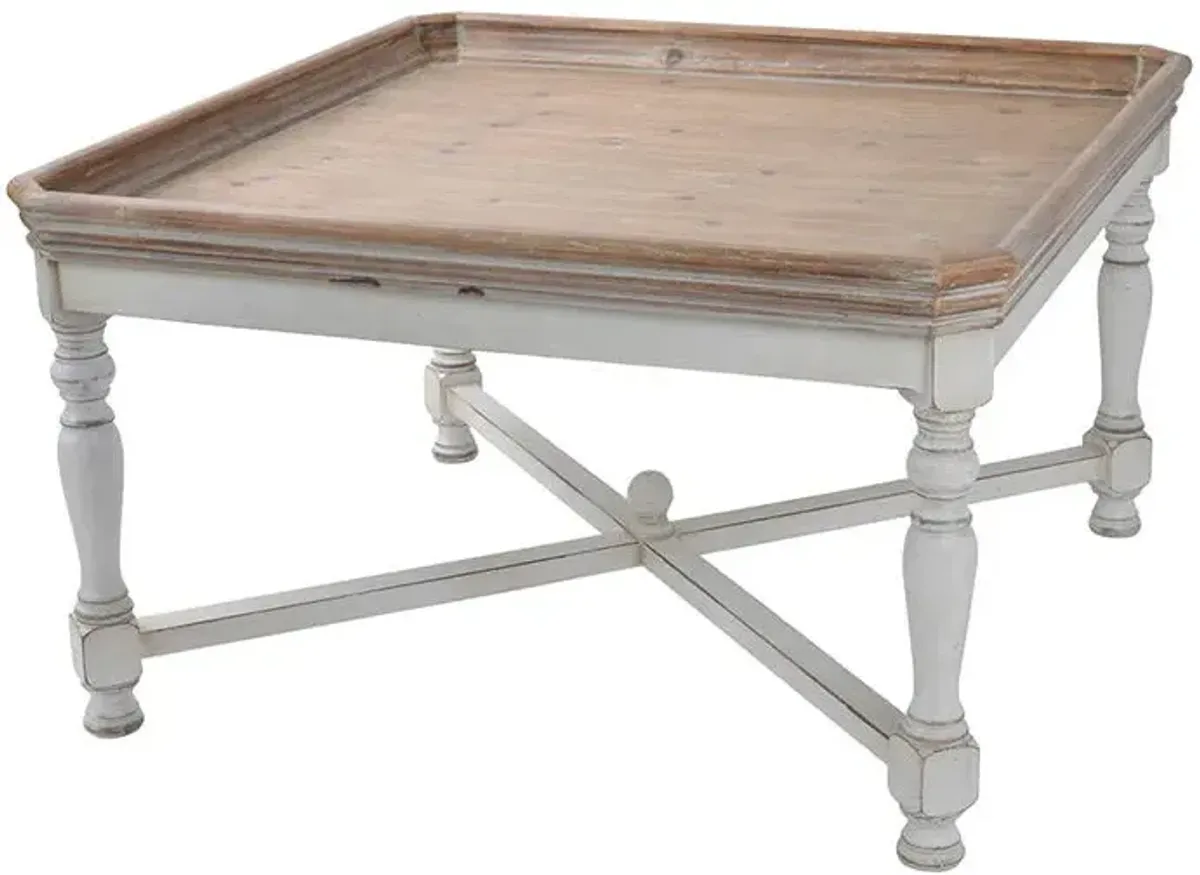 Square Alcott Table, French Countory Tray Table