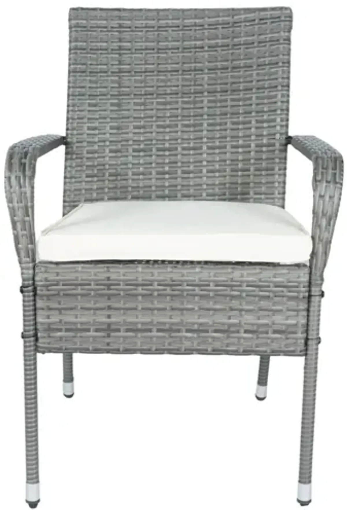 3 Piece Patio Wicker Conversation Set Wicker And Cushion - Gray / White