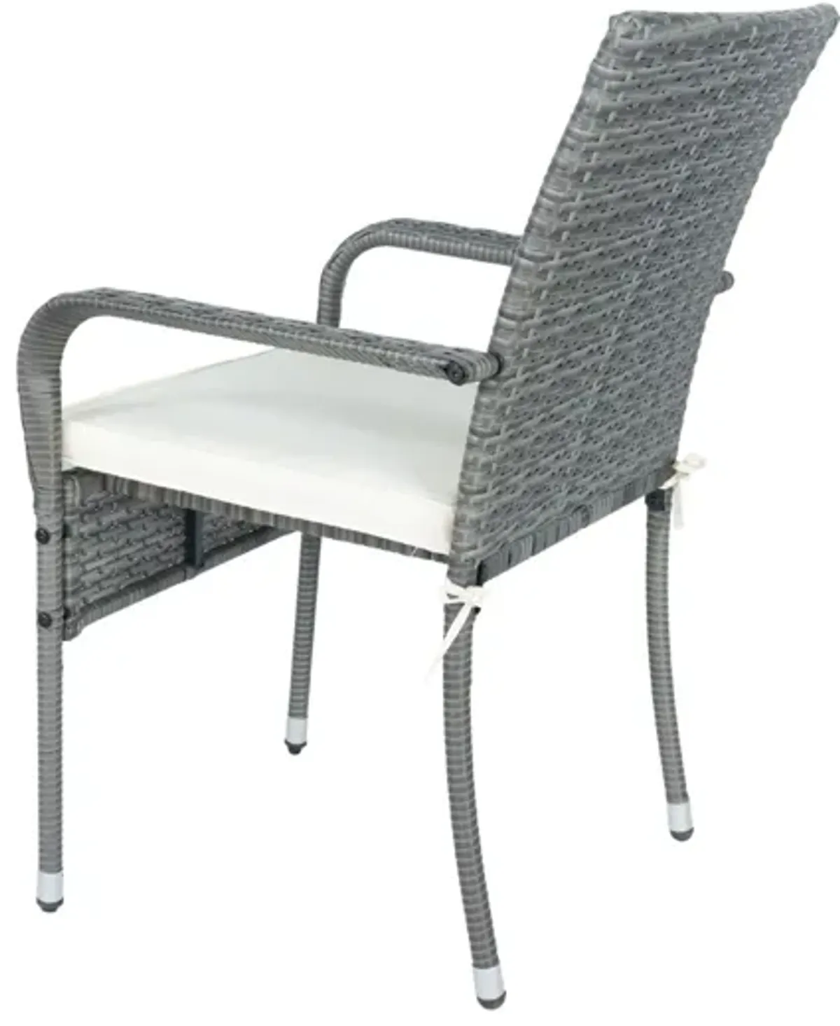 3 Piece Patio Wicker Conversation Set Wicker And Cushion - Gray / White