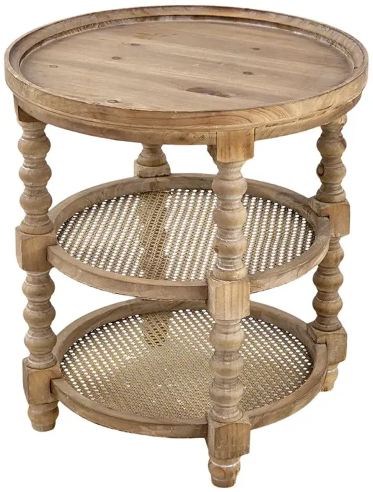 Round 3 Tiered Side Tabel, Natural End Tabel For Lving Room Bedroom Entryway - Brown
