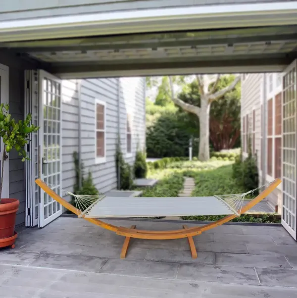 Person Hammock With Stand Set For Indoor Outdoor Standalone - Beige