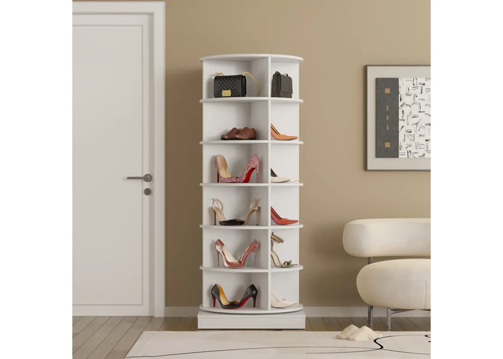 360 Rotating Shoe Cabinet 6 Layers