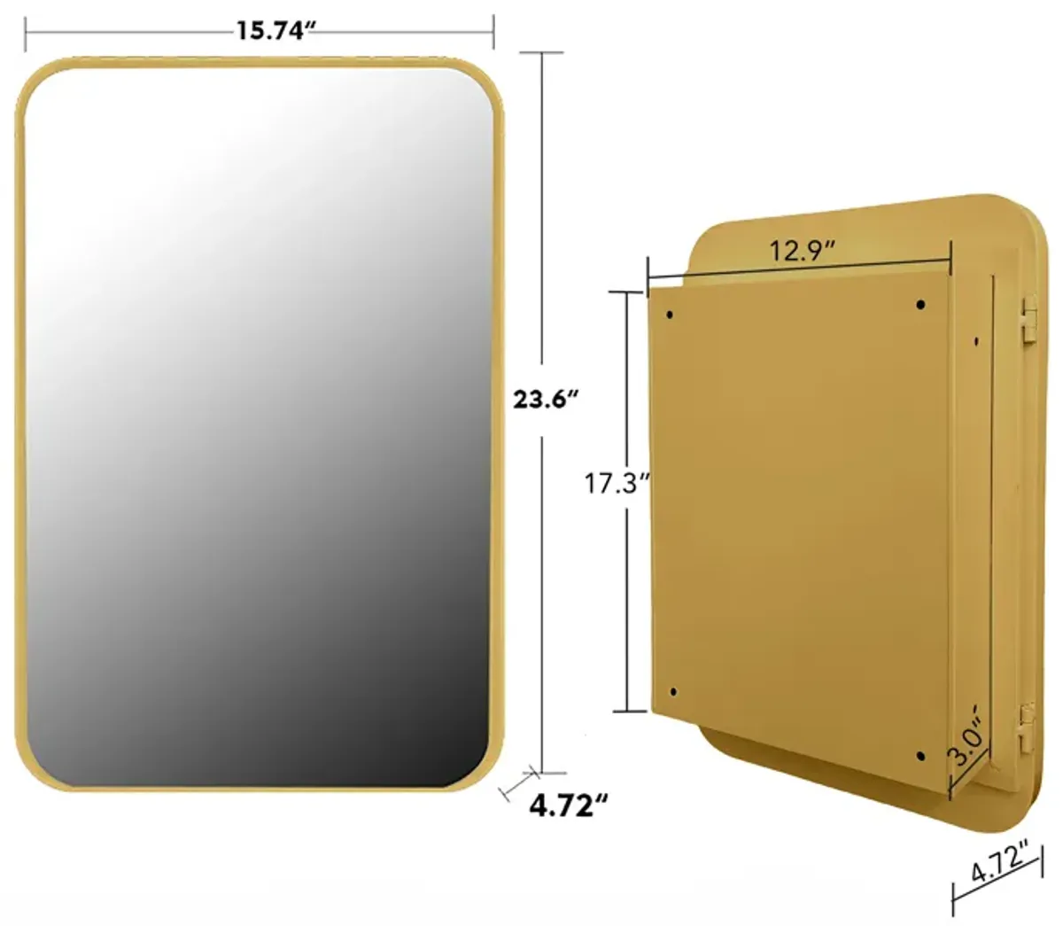 Recessed Metal Framed Medicine Cabinet With Mirror And Adjustable Shelves Wall Mirror With Storage For Bathroom