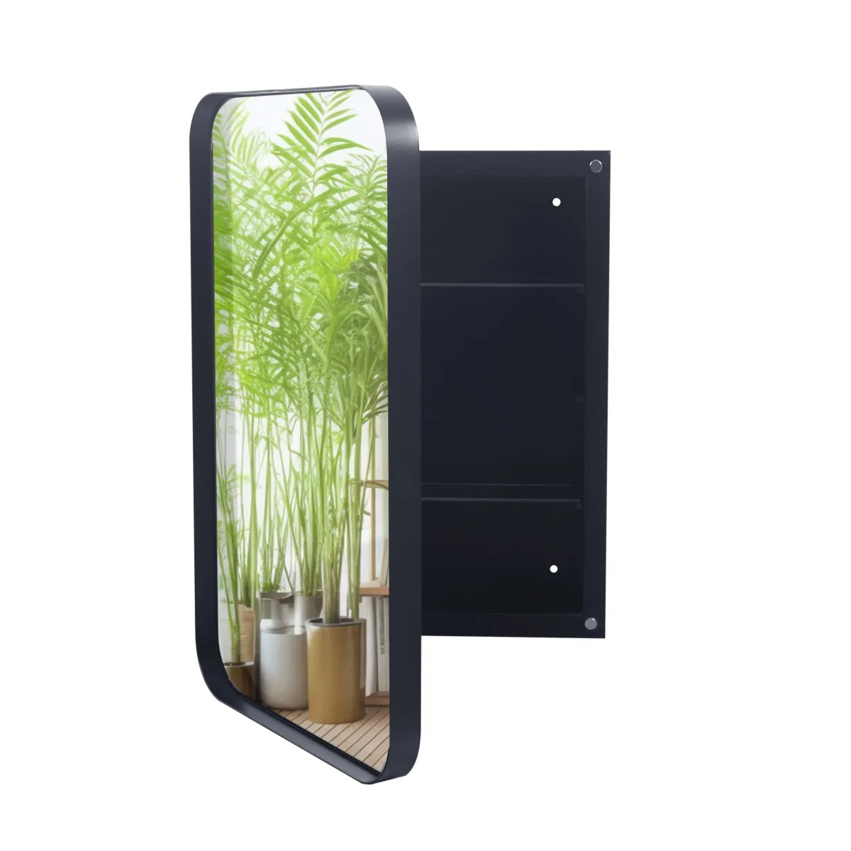 Recessed Metal Framed Medicine Cabinet With Mirror And Adjustable Shelves Wall Mirror With Storage For Bathroom