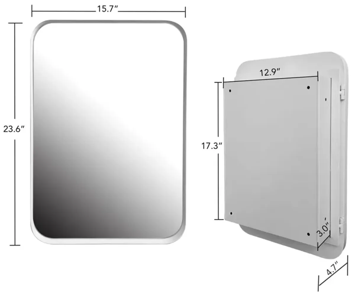 Recessed Metal Framed Medicine Cabinet With Mirror And Adjustable Shelves Wall Mirror With Storage For Bathroom