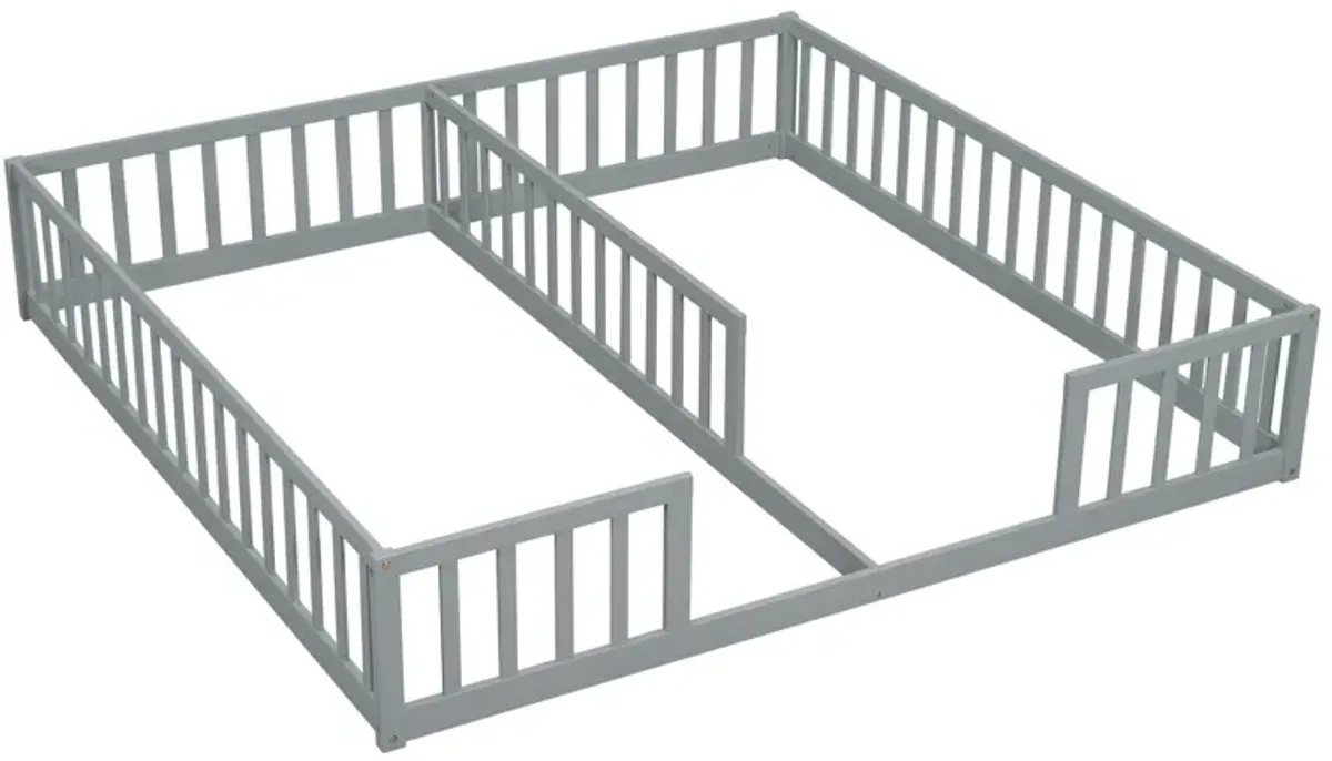 Double Floor Bed With Fence, Guardrails, Without Door