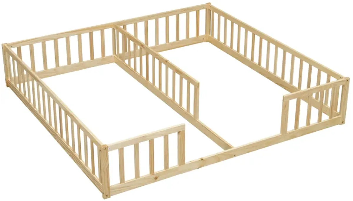 Double Floor Bed With Fence, Guardrails, Without Door