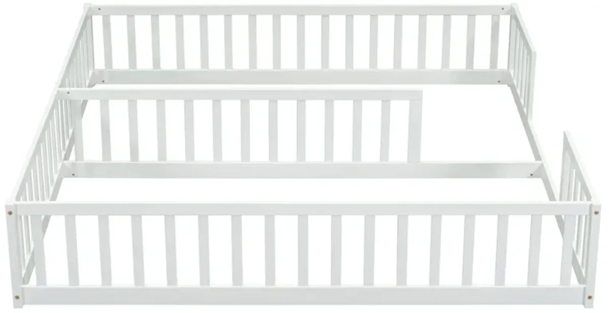 Double Floor Bed With Fence, Guardrails, Without Door