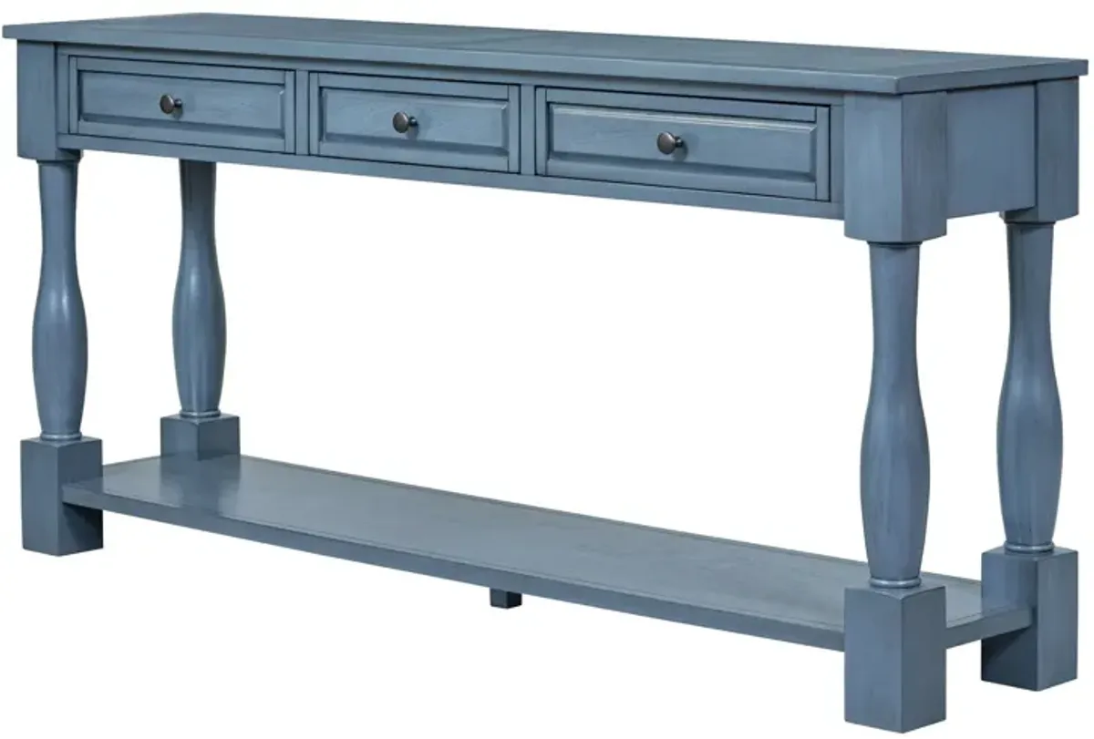 Console Table Long Console Table With Drawers And Shelf For Entryway, Hallway, Living Room