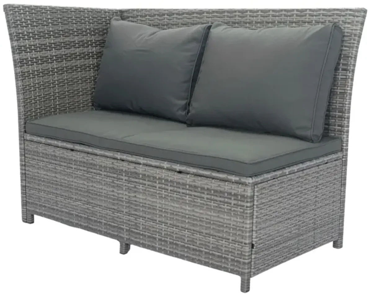 5 Piece Patio Wicker Outdoor Sectional Set 9 Seater Conversation Set With 3 Storage Under Seat