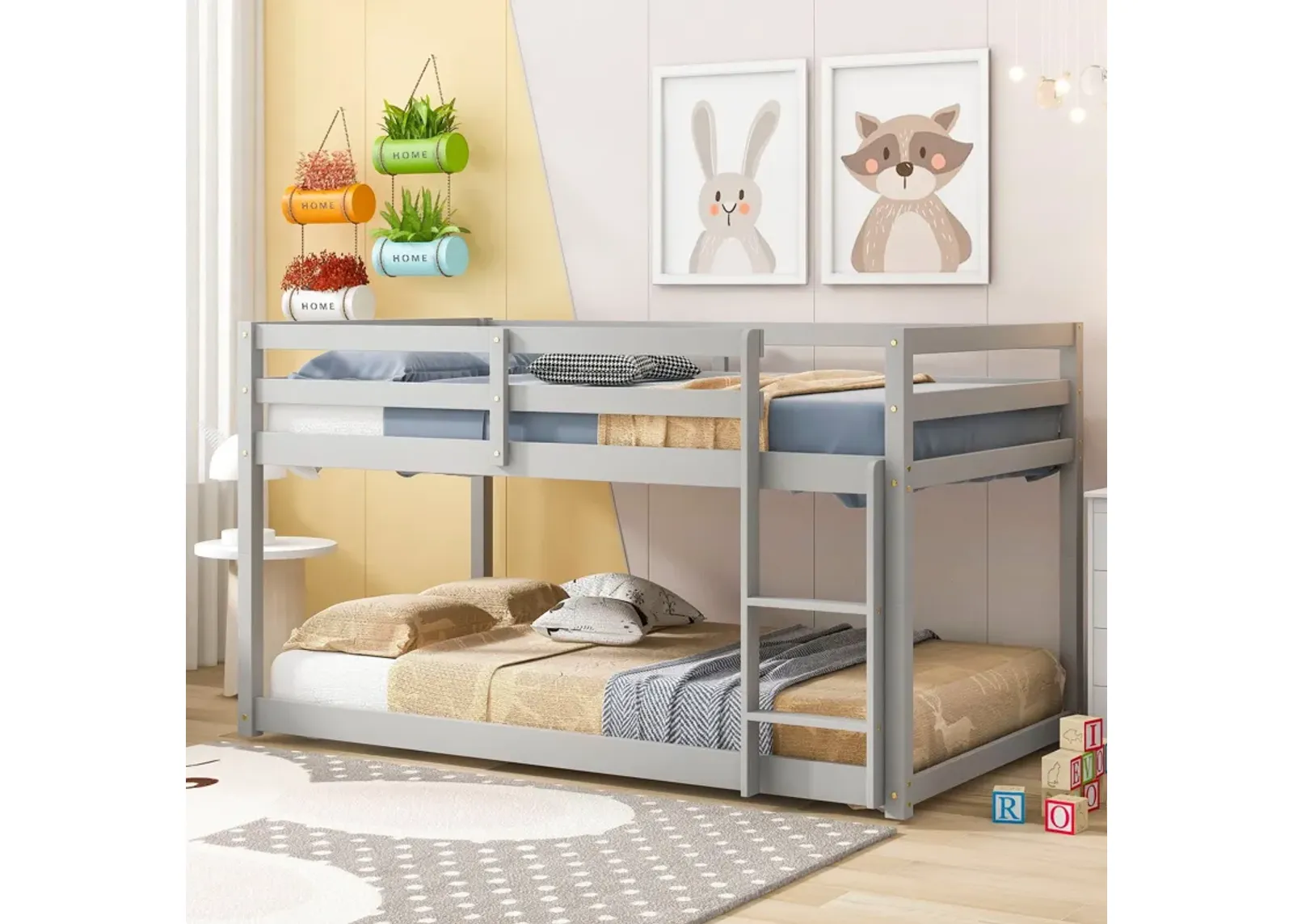 Twin Over Twin Floor Bunk Bed