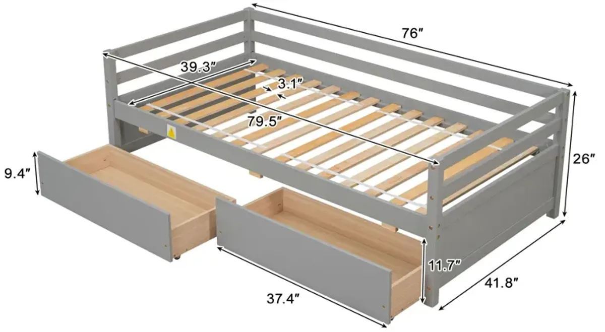 Daybed With 2 Storage Drawers