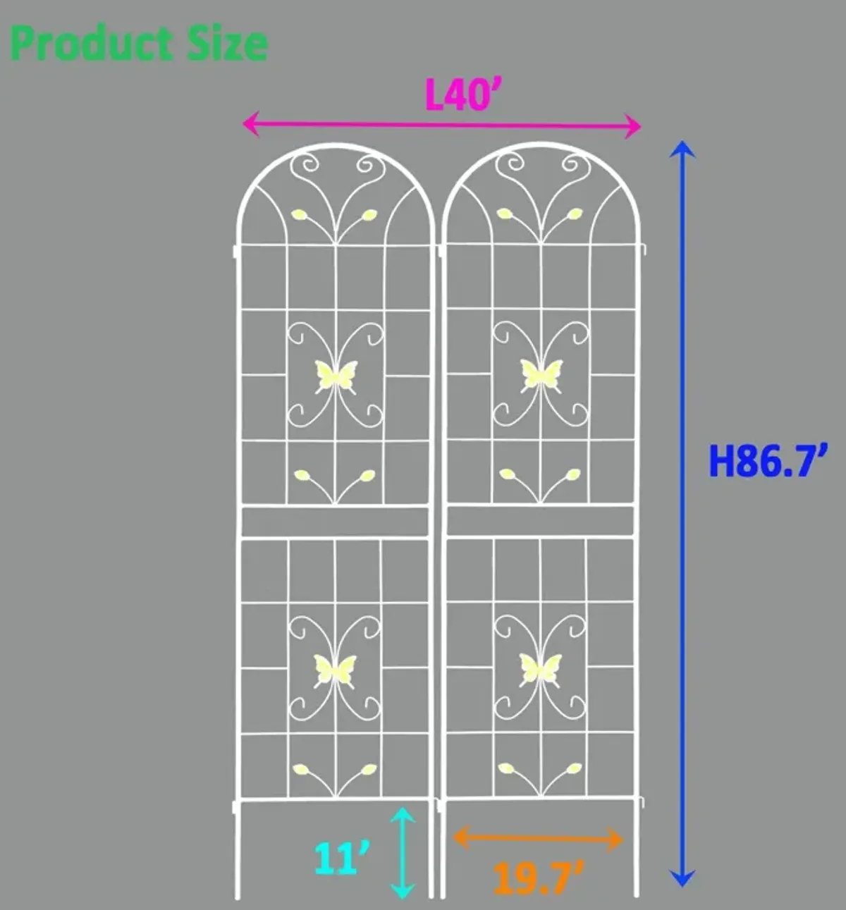 Garden Metal Trellis Rustproof Trellis For Climbing Plants Outdoor Flower Support