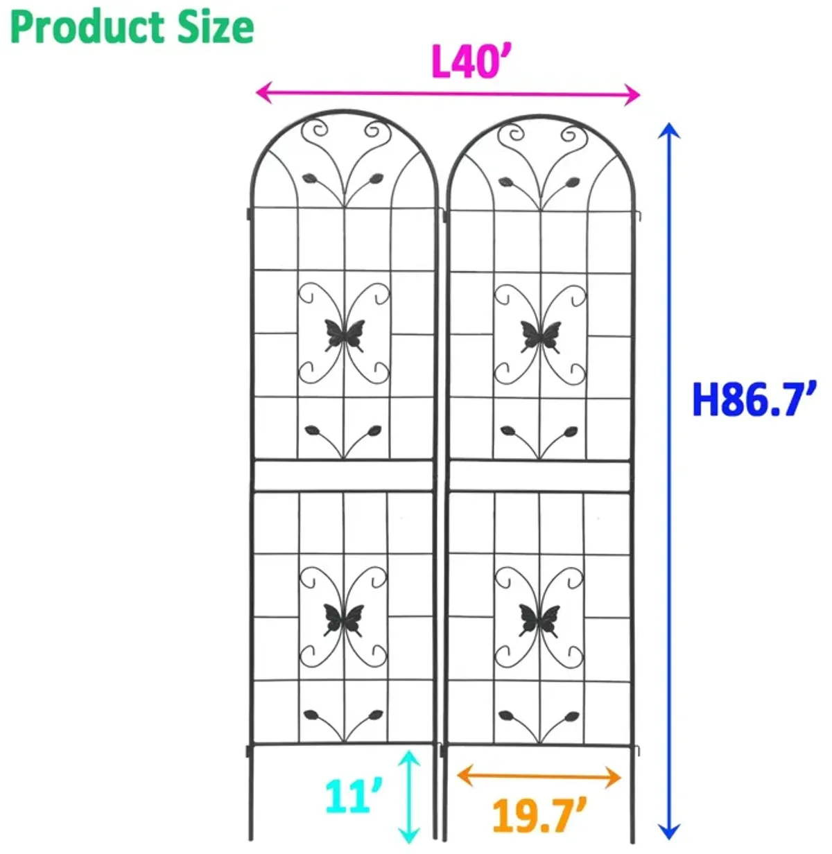 Garden Metal Trellis Rustproof Trellis For Climbing Plants Outdoor Flower Support