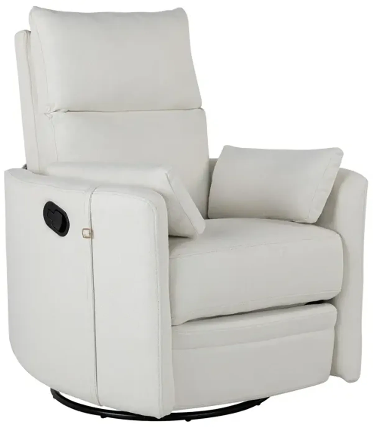 Upholstered Swivel Recliner Manual Rocker Recliner Chair Baby Nursery Chair With Two Removable Pillows For Living Room