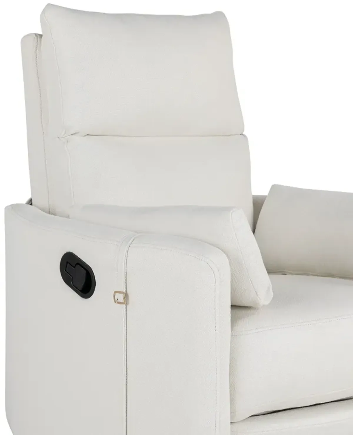 Upholstered Swivel Recliner Manual Rocker Recliner Chair Baby Nursery Chair With Two Removable Pillows For Living Room