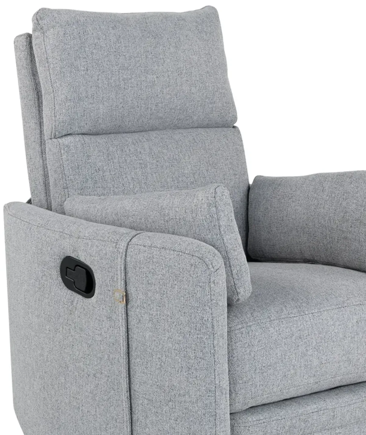 Upholstered Swivel Recliner Manual Rocker Recliner Chair Baby Nursery Chair With Two Removable Pillows For Living Room