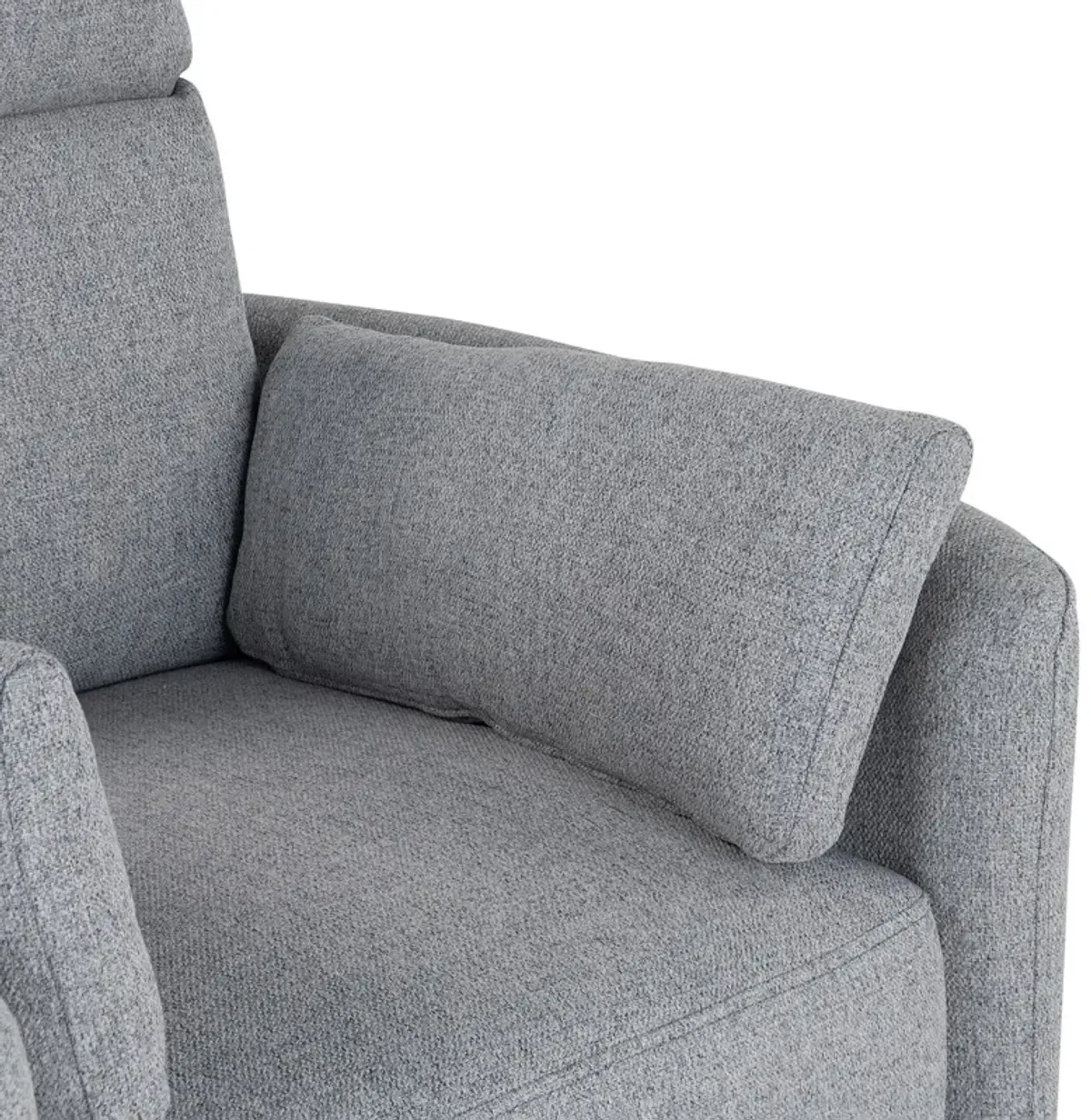 Upholstered Swivel Recliner Manual Rocker Recliner Chair Baby Nursery Chair With Two Removable Pillows For Living Room