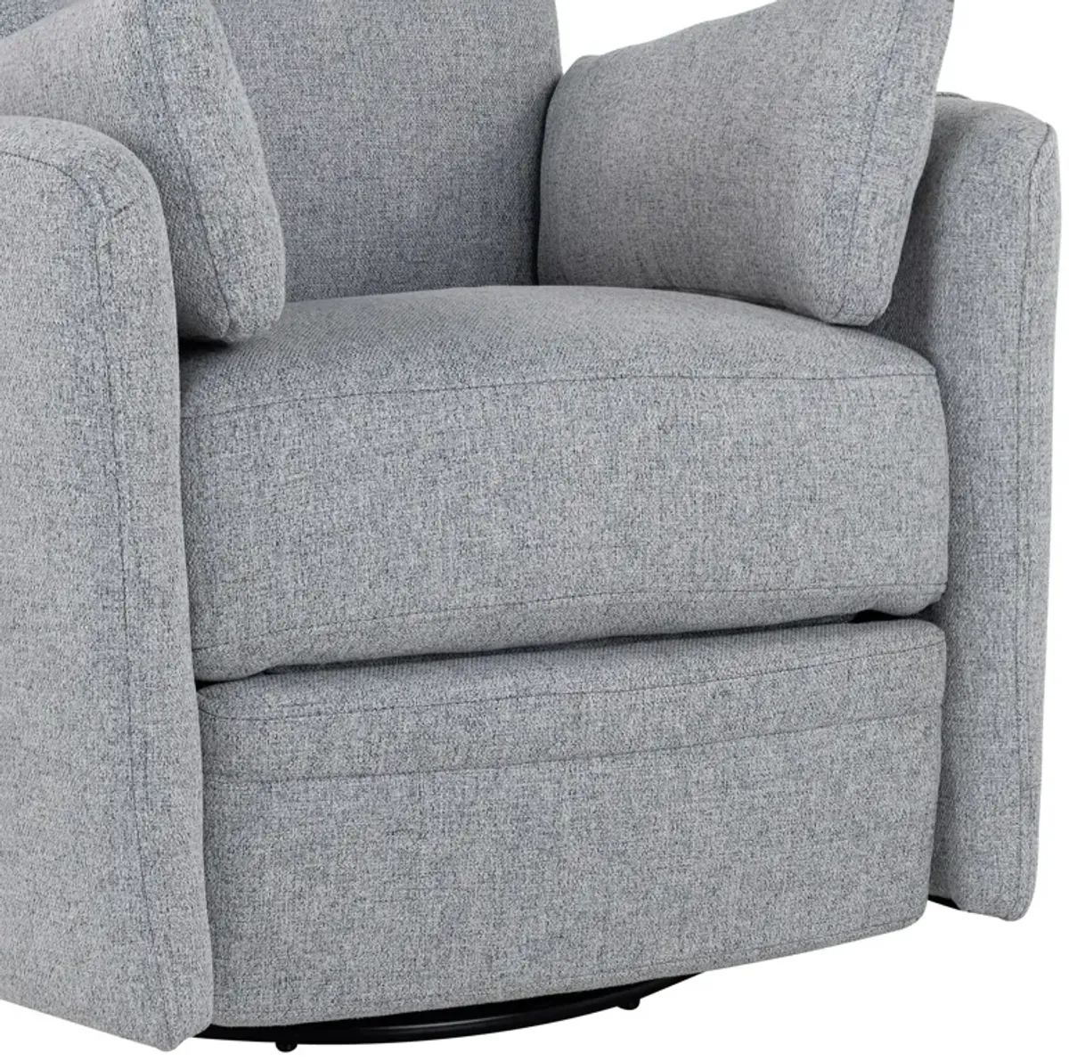 Upholstered Swivel Recliner Manual Rocker Recliner Chair Baby Nursery Chair With Two Removable Pillows For Living Room