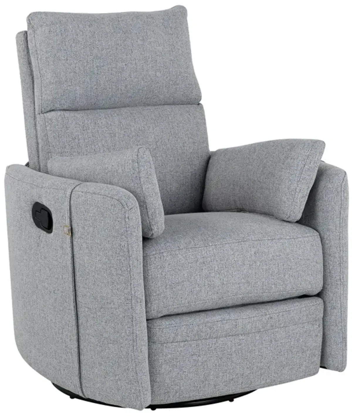 Upholstered Swivel Recliner Manual Rocker Recliner Chair Baby Nursery Chair With Two Removable Pillows For Living Room