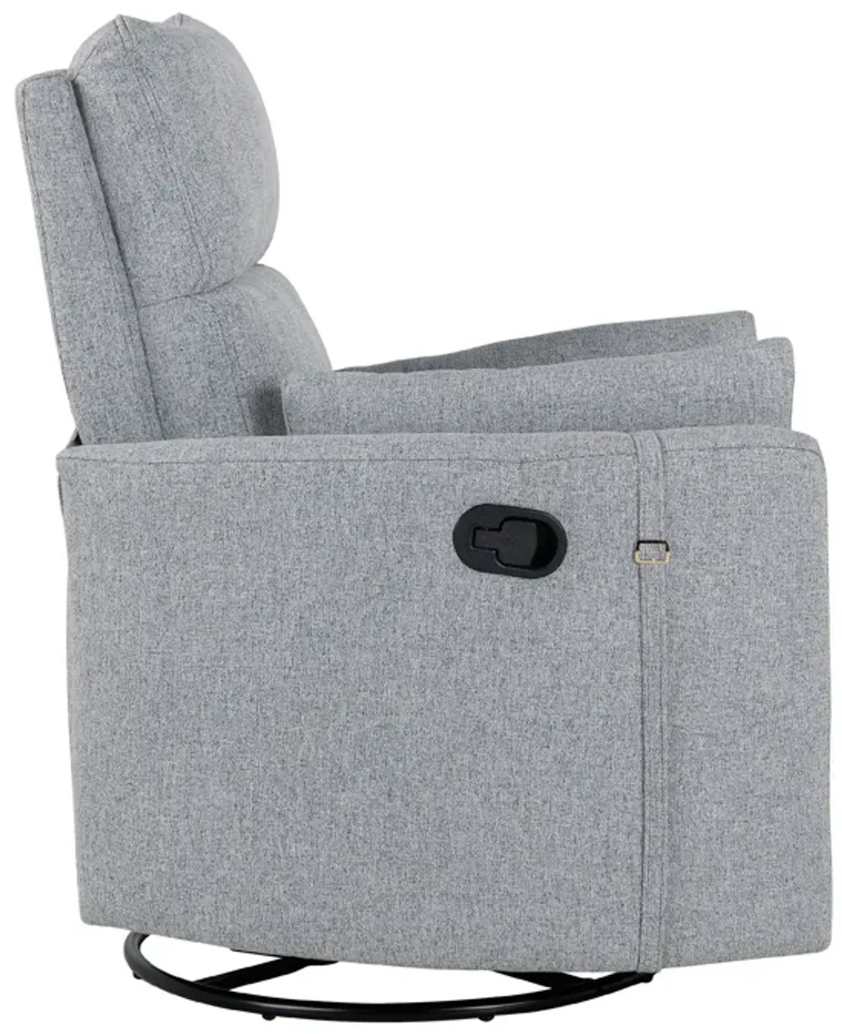 Upholstered Swivel Recliner Manual Rocker Recliner Chair Baby Nursery Chair With Two Removable Pillows For Living Room