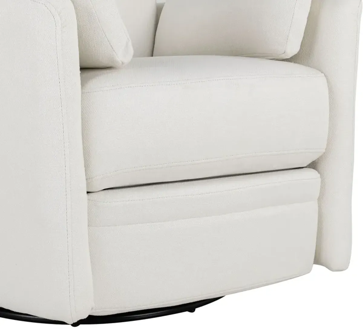 Upholstered Swivel Recliner Manual Rocker Recliner Chair Baby Nursery Chair With Two Removable Pillows For Living Room