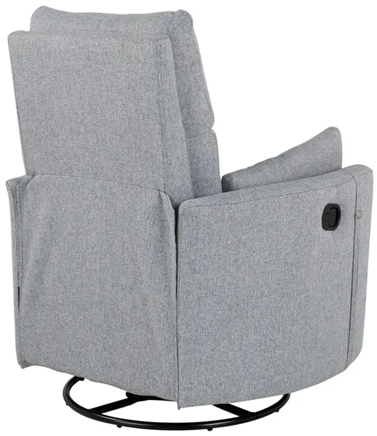 Upholstered Swivel Recliner Manual Rocker Recliner Chair Baby Nursery Chair With Two Removable Pillows For Living Room