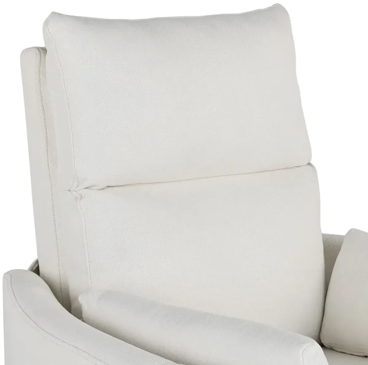 Upholstered Swivel Recliner Manual Rocker Recliner Chair Baby Nursery Chair With Two Removable Pillows For Living Room