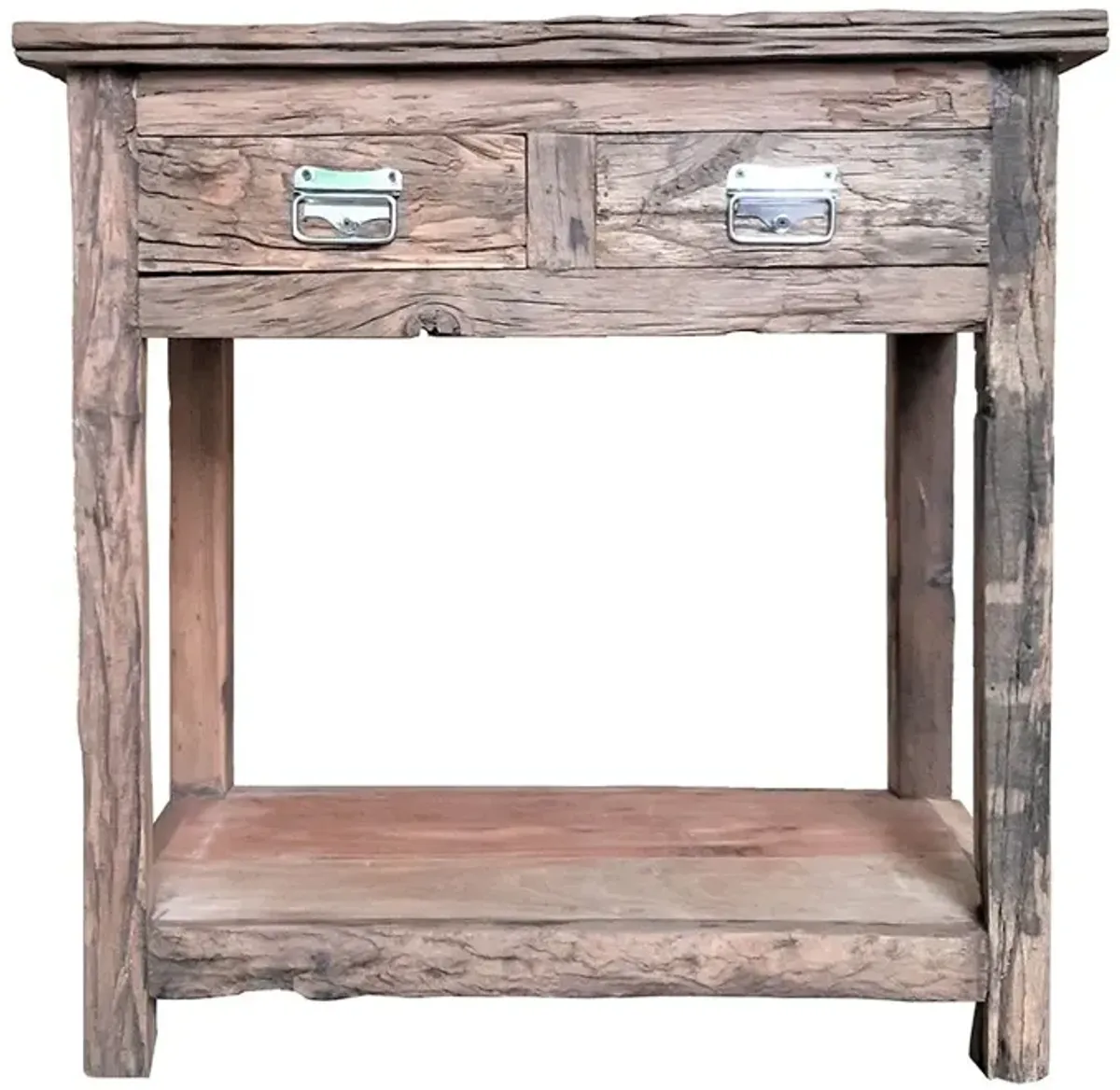 Rustic 2 Drawer Kitchen Island - Wood