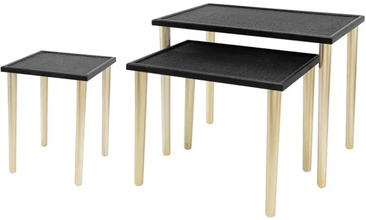 Side Tables (Set of 3) - Black / Gold