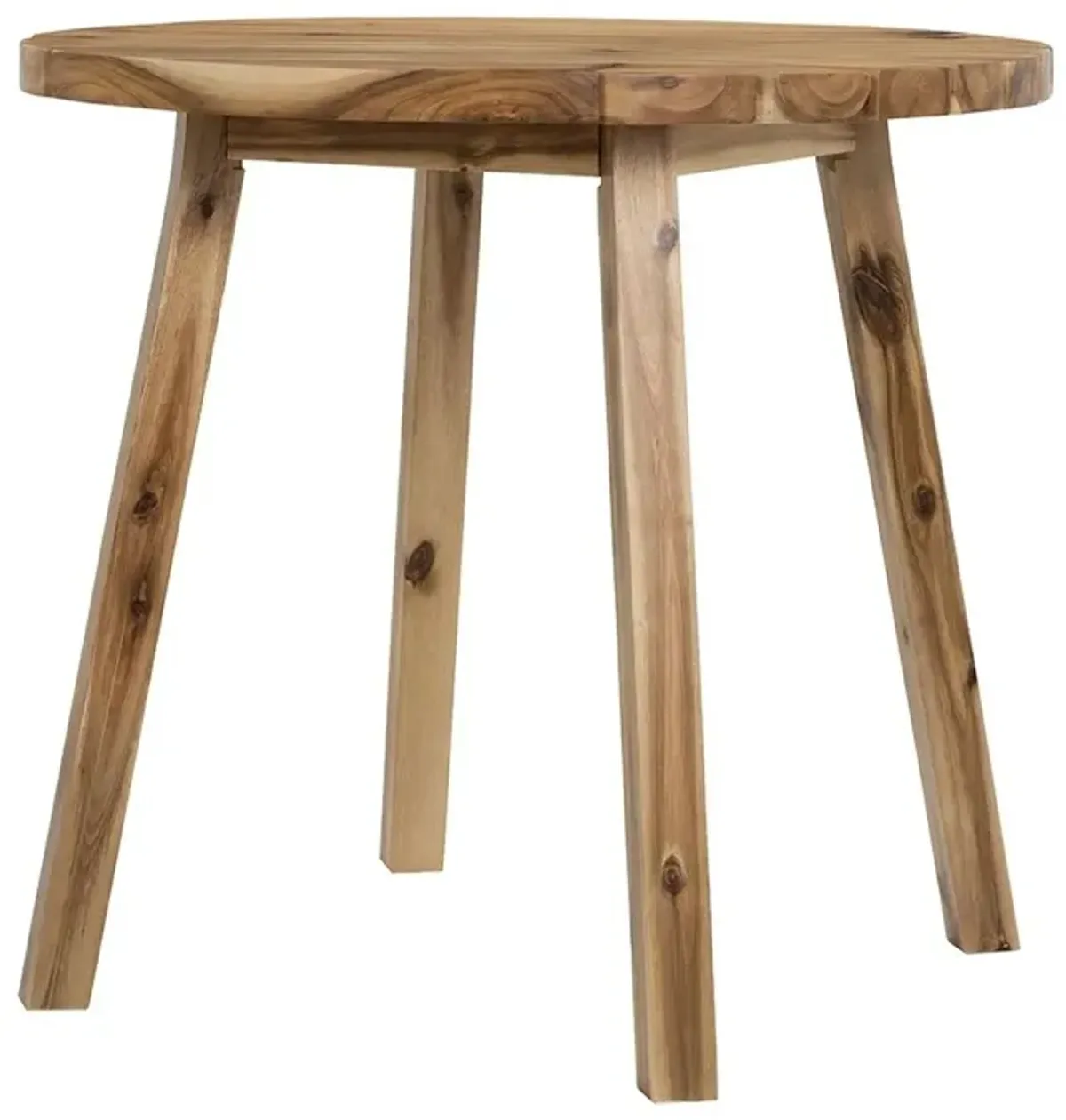 Round Dining Table, Solid Wood - Natural Brown