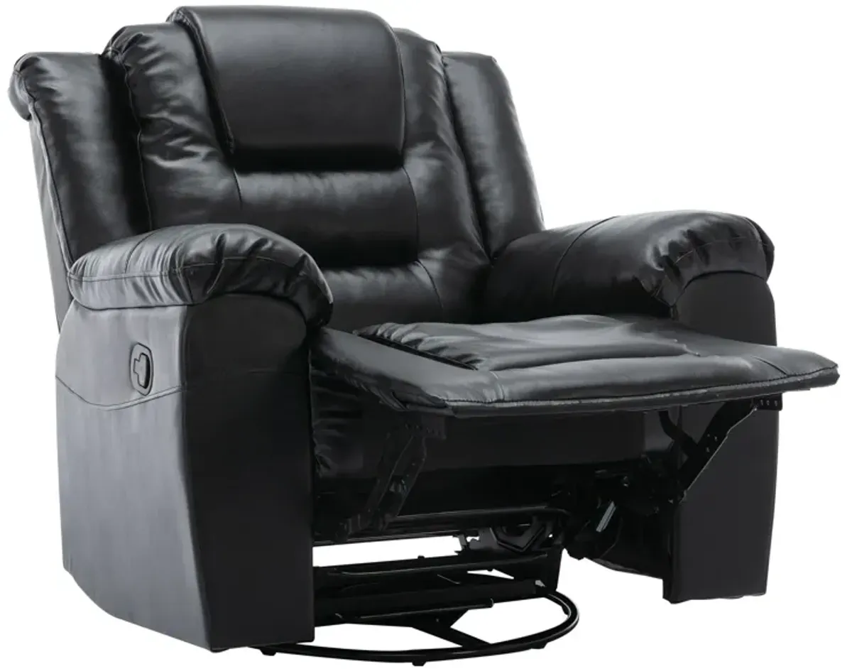 360° Swivel And Rocking Home Theater Recliner Manual Recliner Chair With Wide Armrest For Living Room