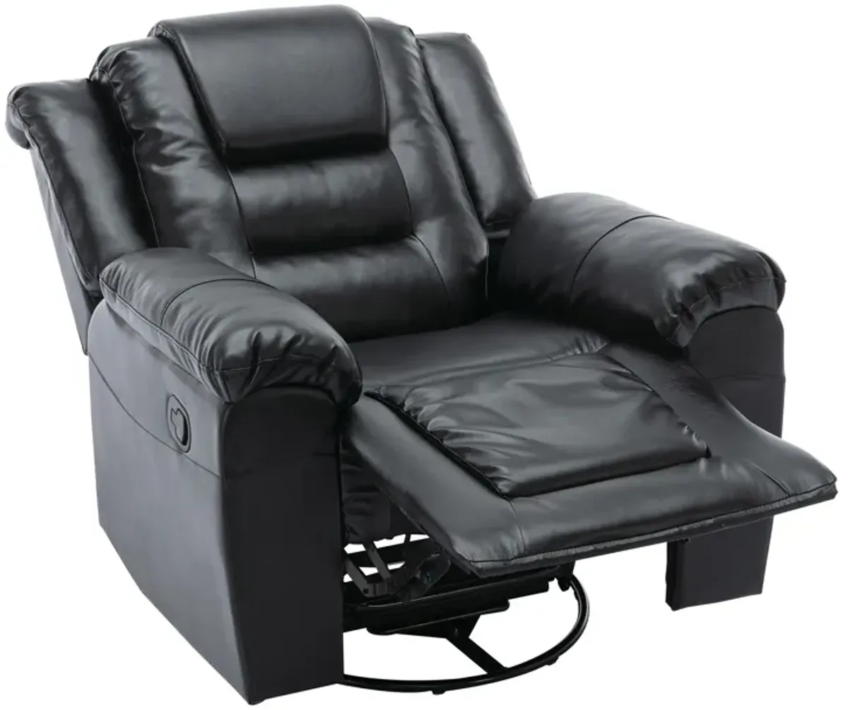 360° Swivel And Rocking Home Theater Recliner Manual Recliner Chair With Wide Armrest For Living Room