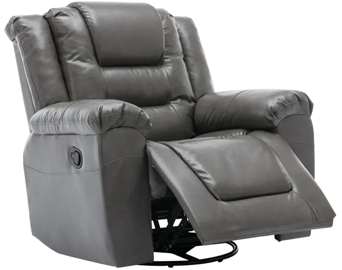 360° Swivel And Rocking Home Theater Recliner Manual Recliner Chair With Wide Armrest For Living Room