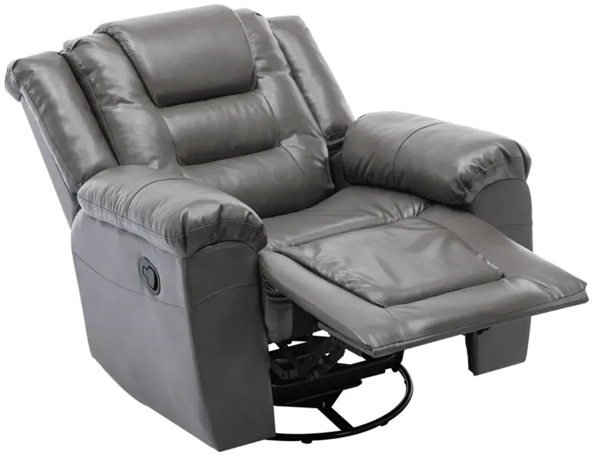 360° Swivel And Rocking Home Theater Recliner Manual Recliner Chair With Wide Armrest For Living Room