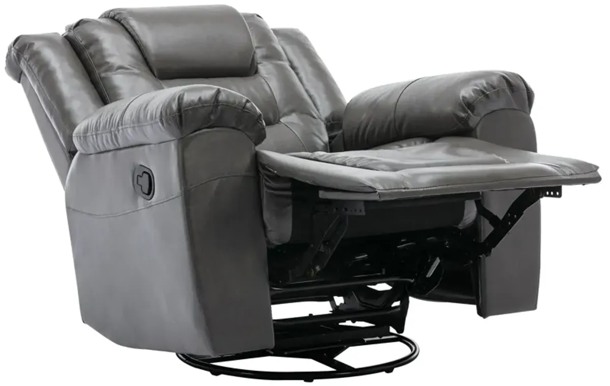 360° Swivel And Rocking Home Theater Recliner Manual Recliner Chair With Wide Armrest For Living Room