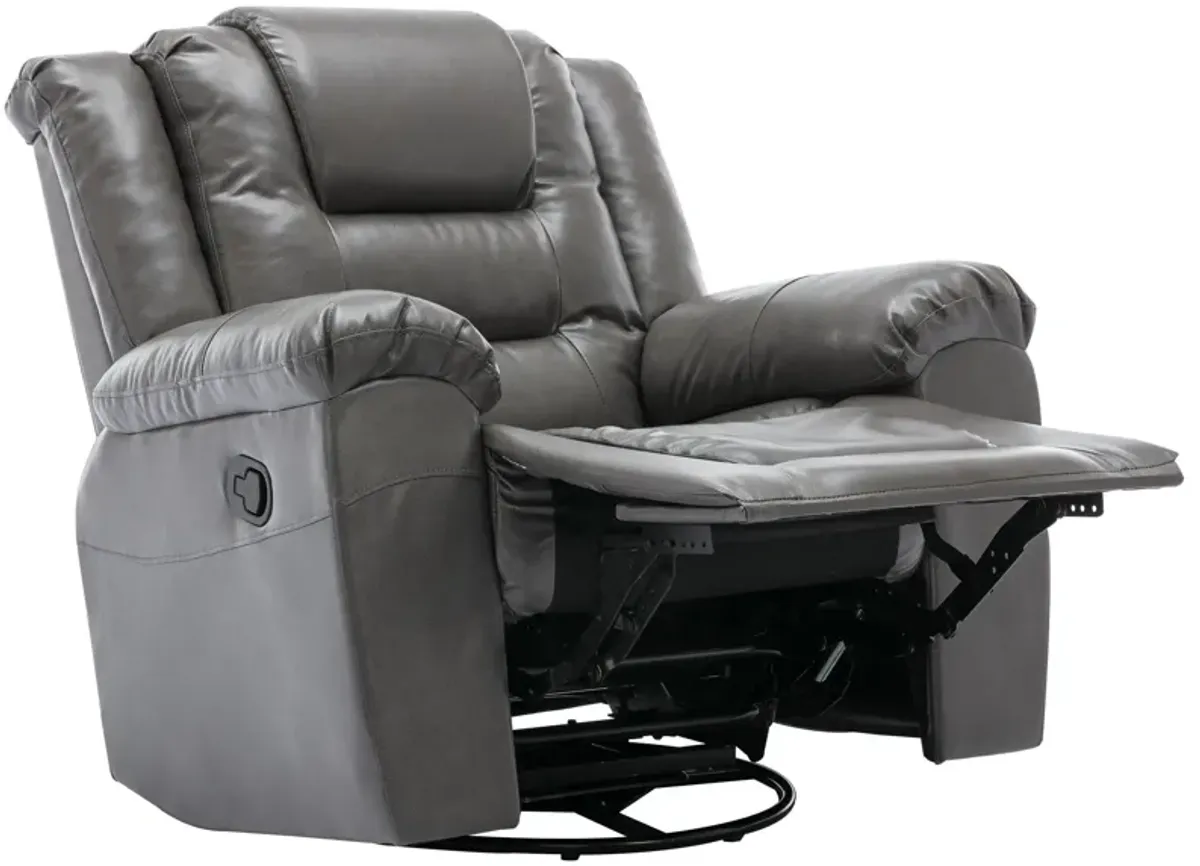 360° Swivel And Rocking Home Theater Recliner Manual Recliner Chair With Wide Armrest For Living Room