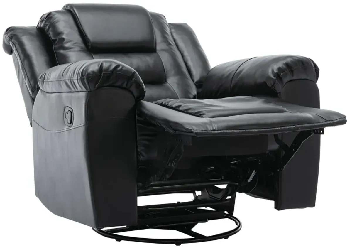 360° Swivel And Rocking Home Theater Recliner Manual Recliner Chair With Wide Armrest For Living Room