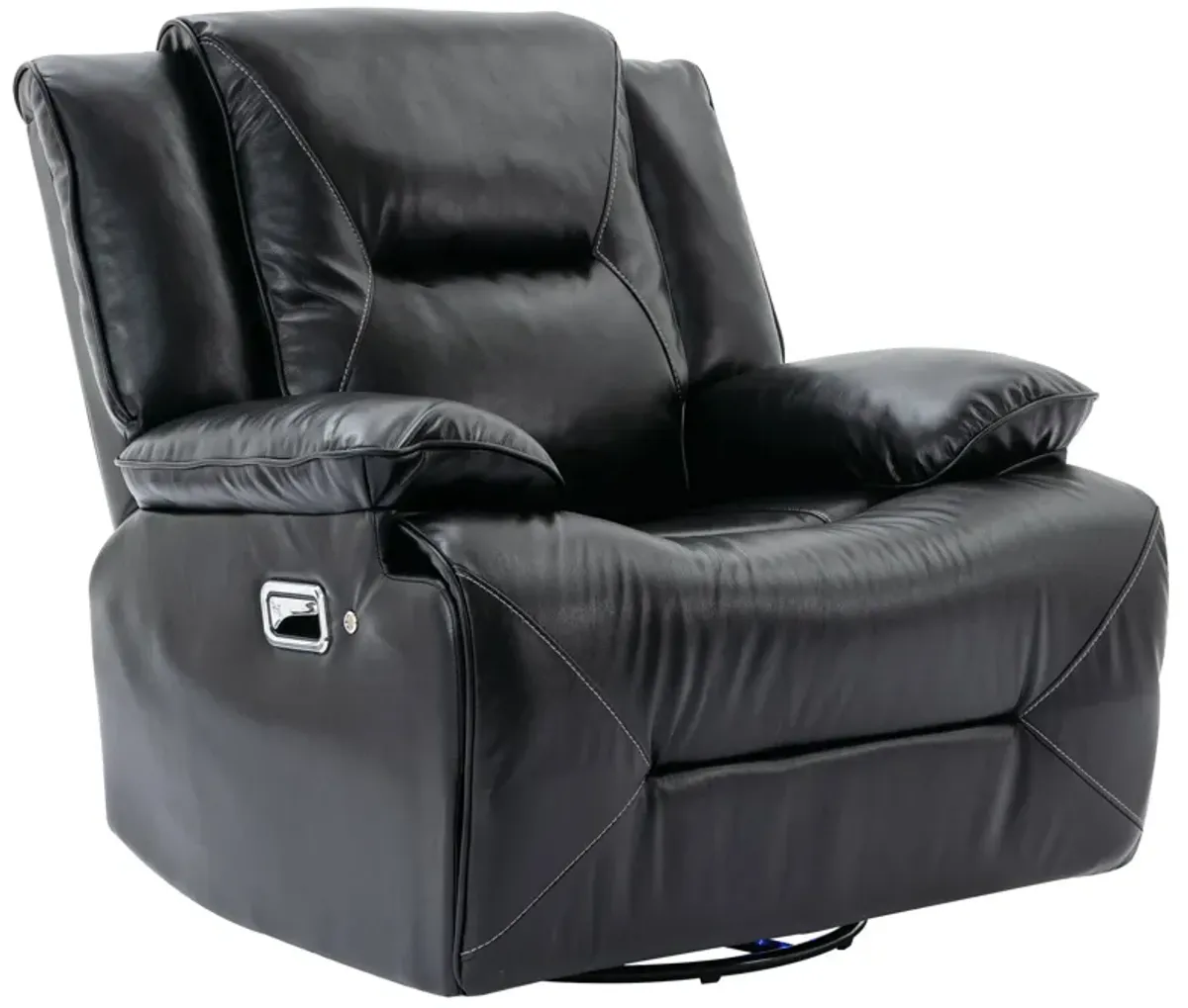 360° Swivel And Rocking Home Theater Recliner Manual Recliner Chair With A Led Light Strip For Living Room