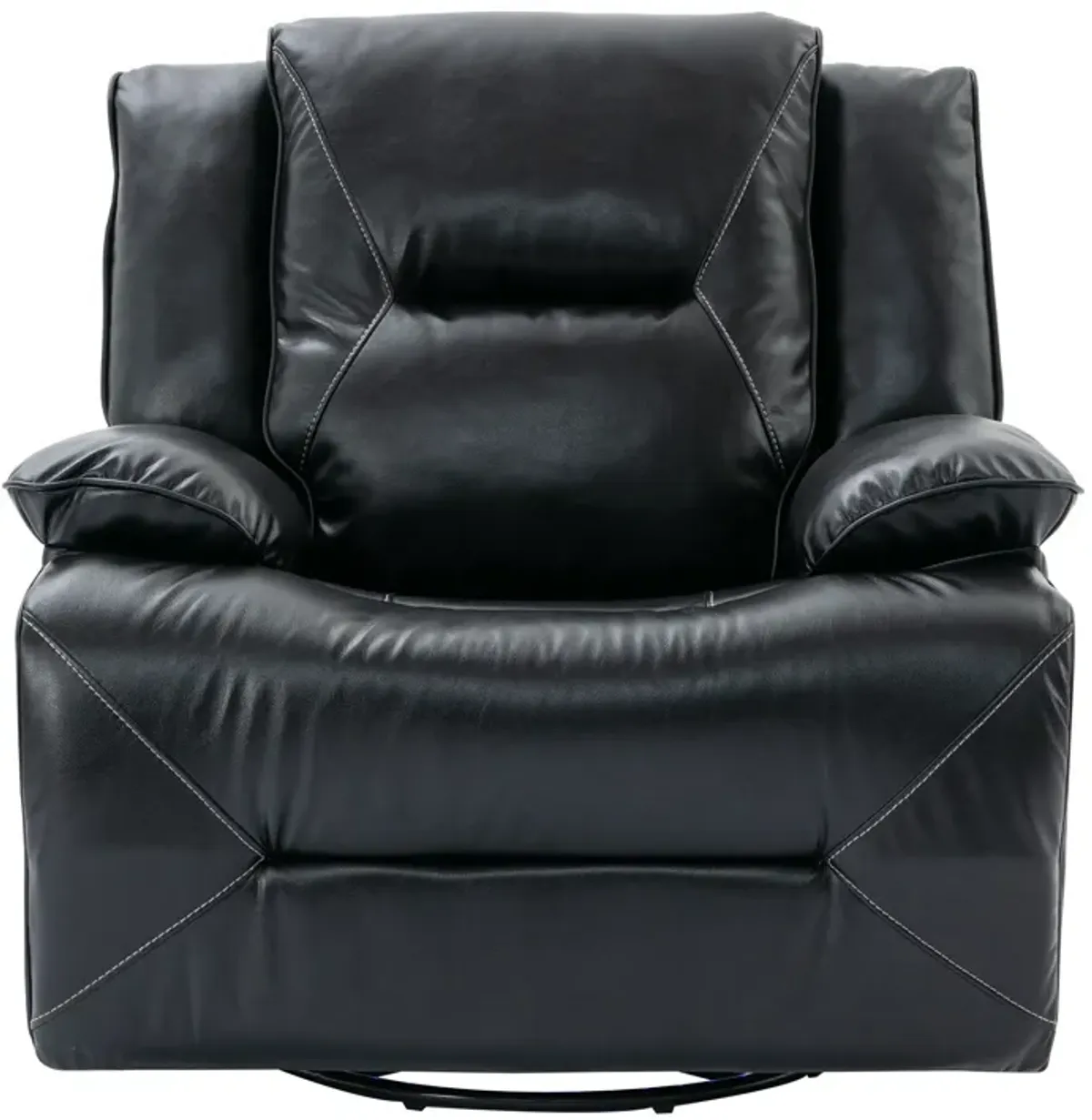 360° Swivel And Rocking Home Theater Recliner Manual Recliner Chair With A Led Light Strip For Living Room