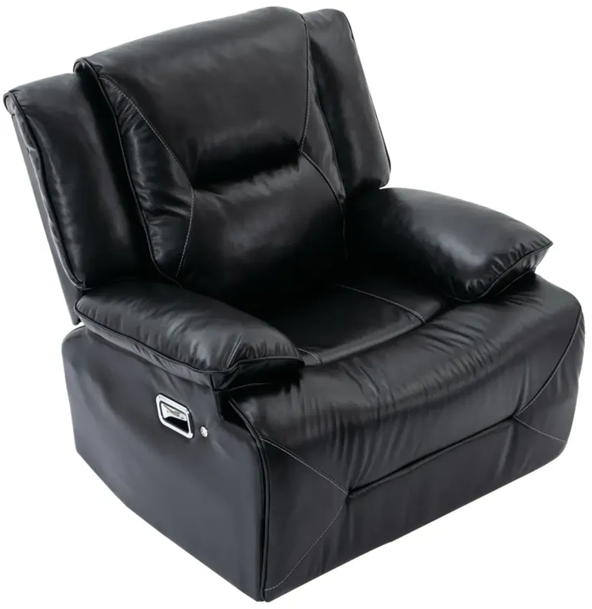 360° Swivel And Rocking Home Theater Recliner Manual Recliner Chair With A Led Light Strip For Living Room